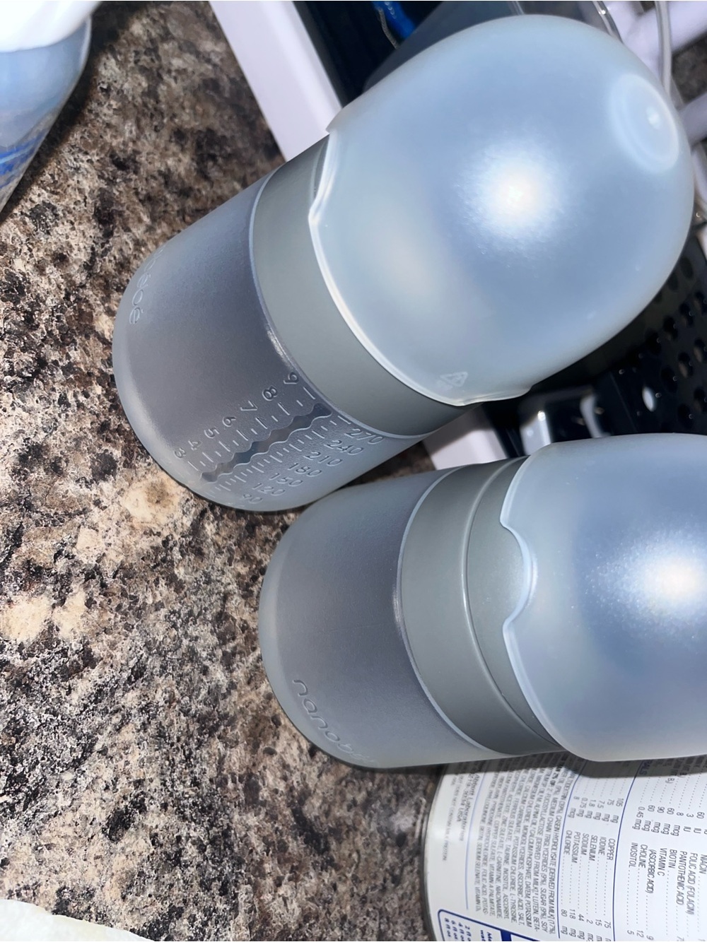 nanobébé Silicone Baby Bottle 2-Pack in Grey